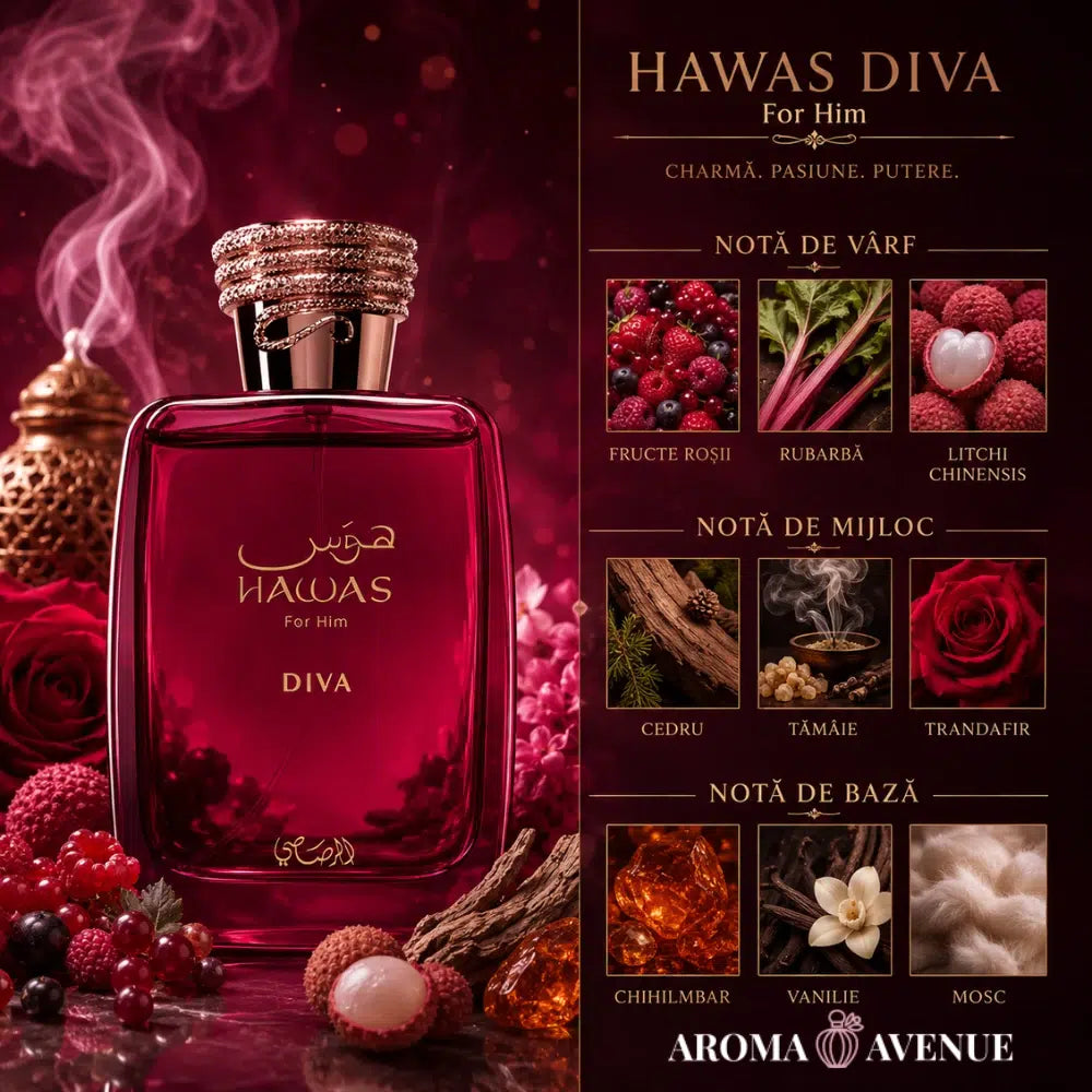 Rasasi Hawas Diva – Apă de Parfum pentru Femei, 100 ml
