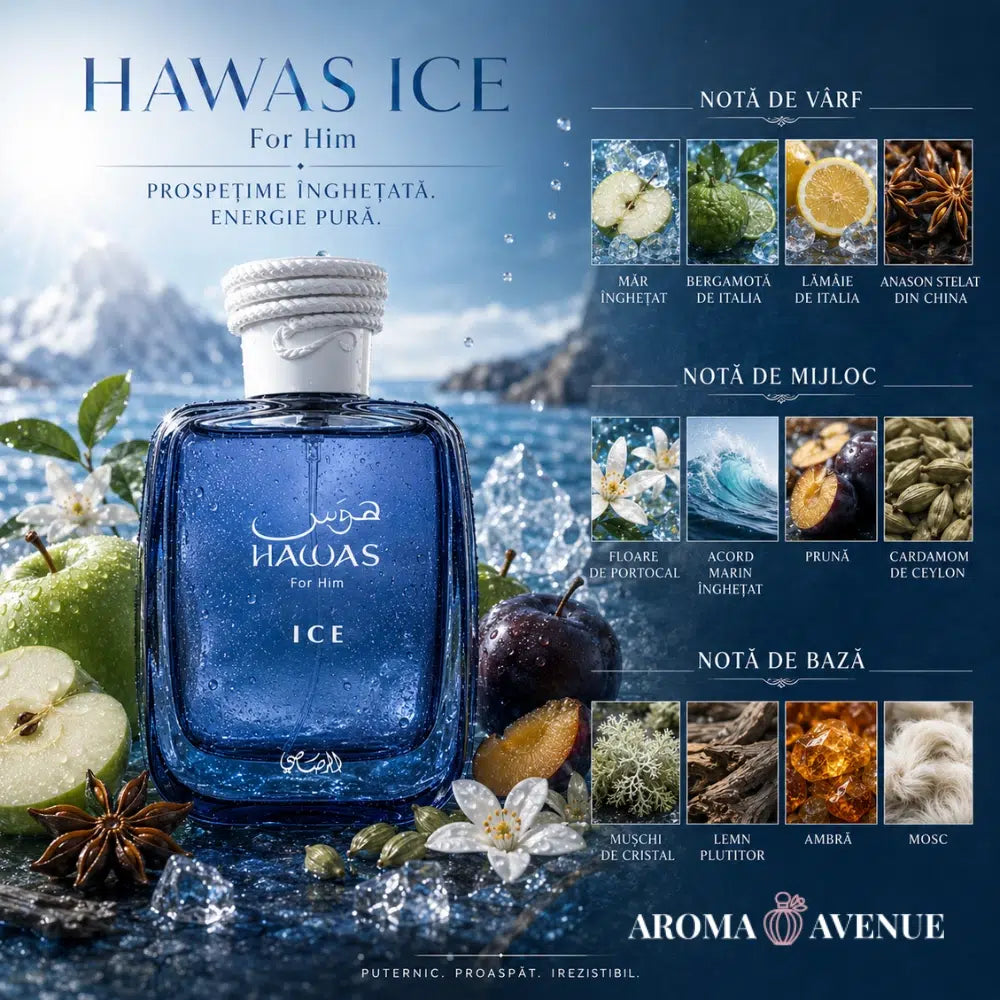 Rasasi Hawas Ice – Apă de Parfum pentru Bărbați, 100 ml