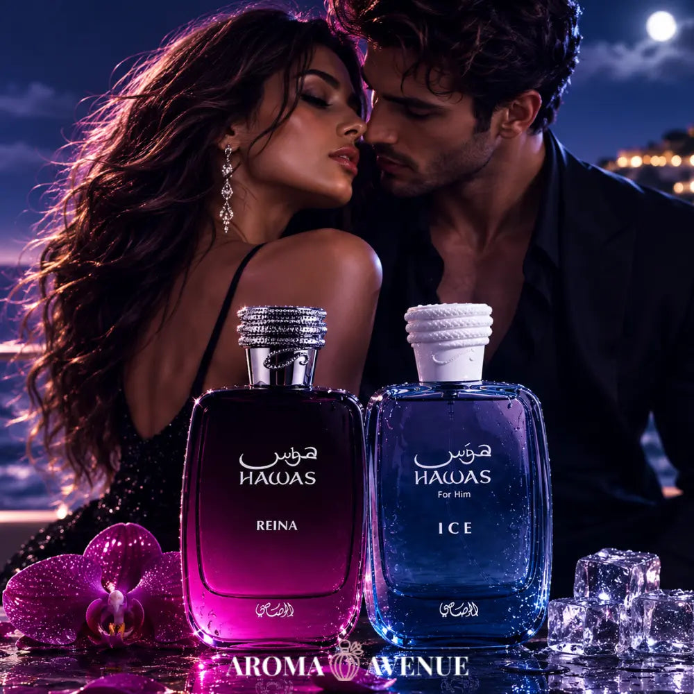 Set Hawas His & Hers – Rasasi Hawas Ice + Hawas Reina, Apă de Parfum 2 x 100 ml