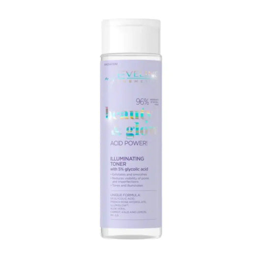 Toner iluminator cu 5% acid glycolic Eveline Beauty &amp; Glow