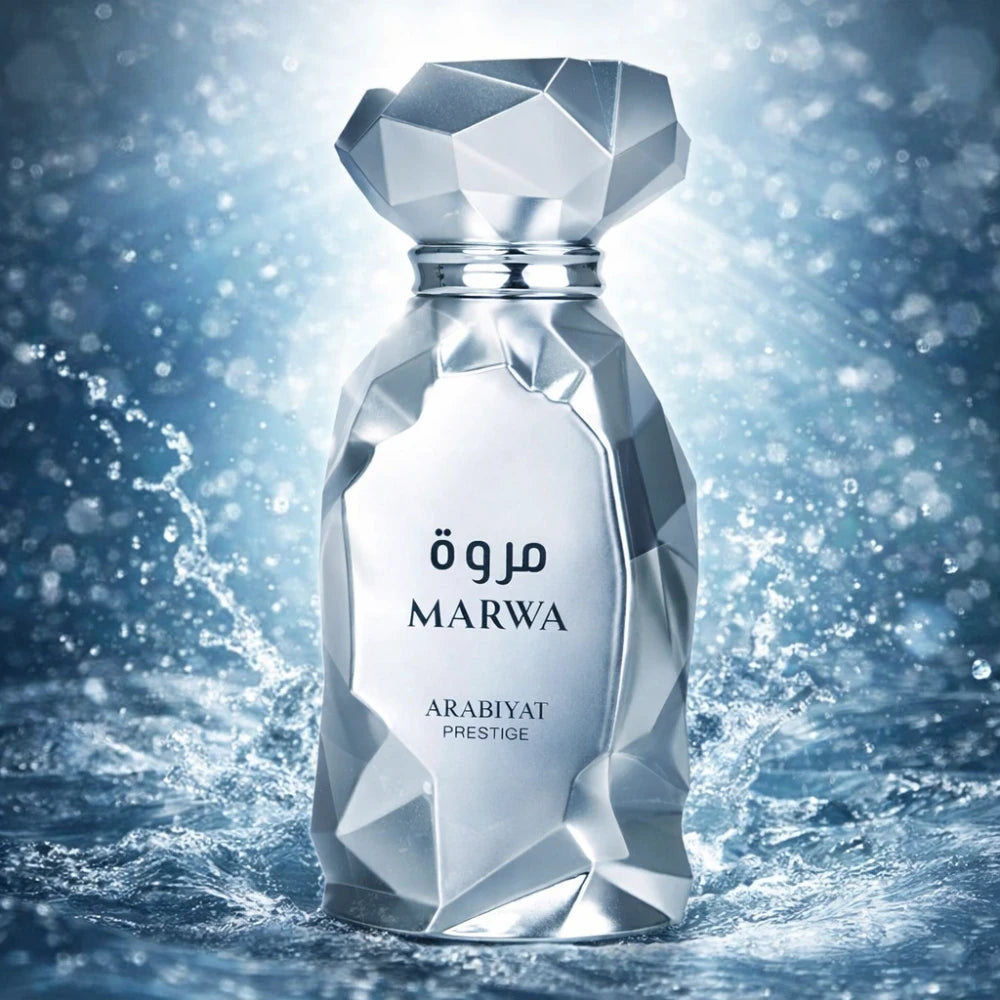 Arabiyat Prestige Marwa parfum arabesc bărbați, 100 ml, flaconul în ambianță