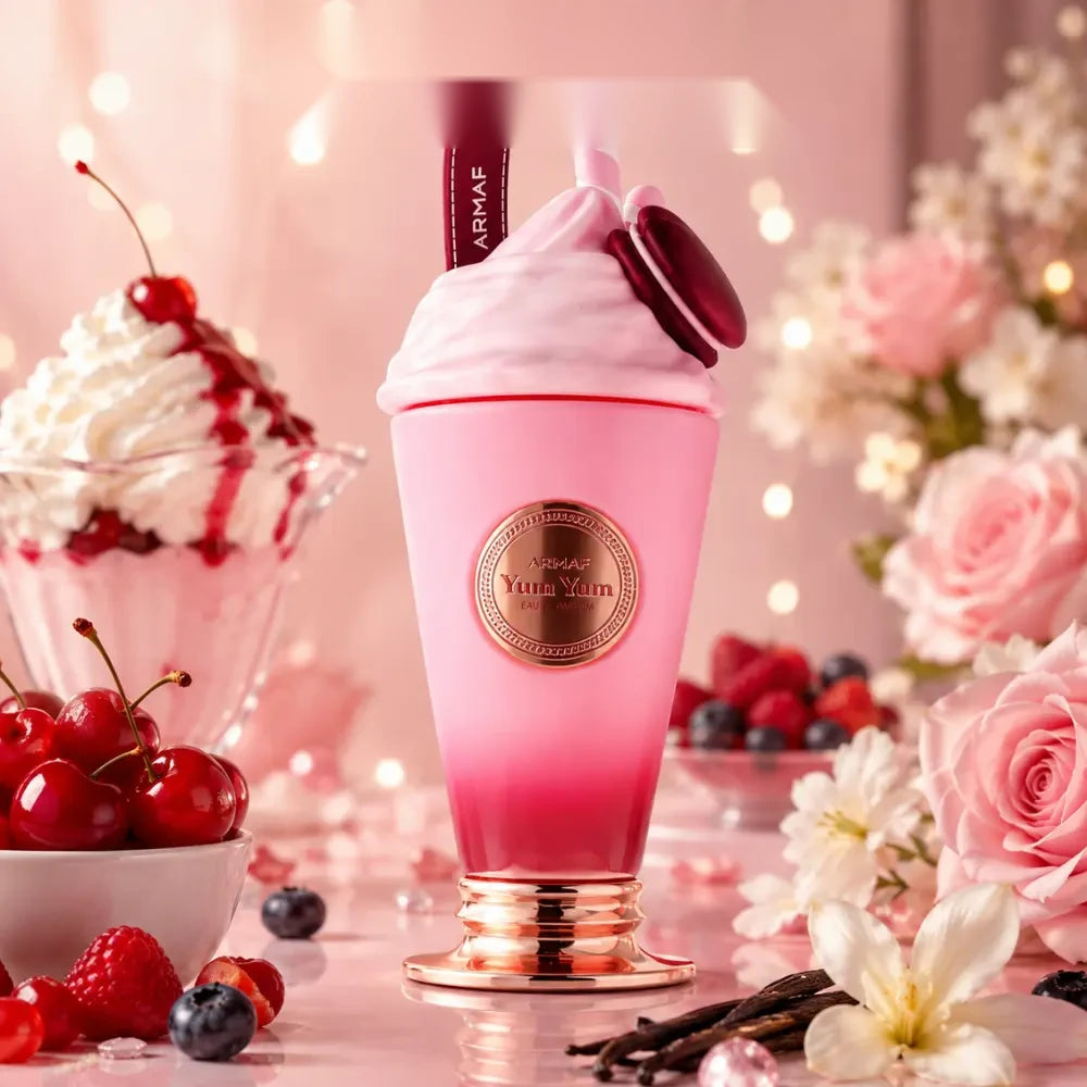 Armaf Delights Yum Yum parfum arabesc femei, 100 ml, flaconul în ambianță