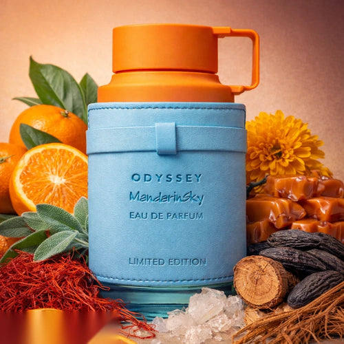 Armaf Odyssey Mandarin Sky parfum arabesc bărbați, 100 ml, flaconul în ambianță