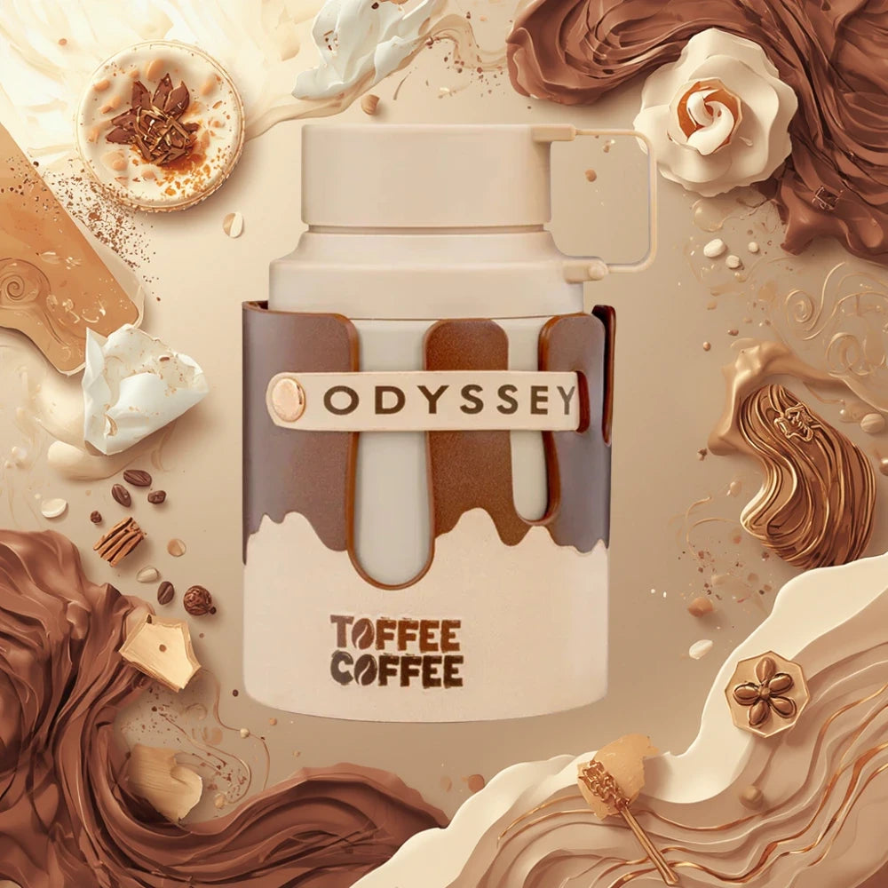 Armaf Odyssey Toffee Coffee parfum arabesc unisex, 100 ml, flaconul în ambianță