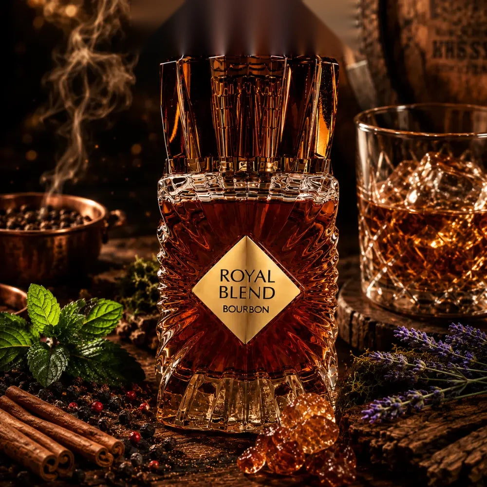 French Avenue Royal Blend Bourbon parfum arabesc unisex, 100 ml, flaconul în ambianță