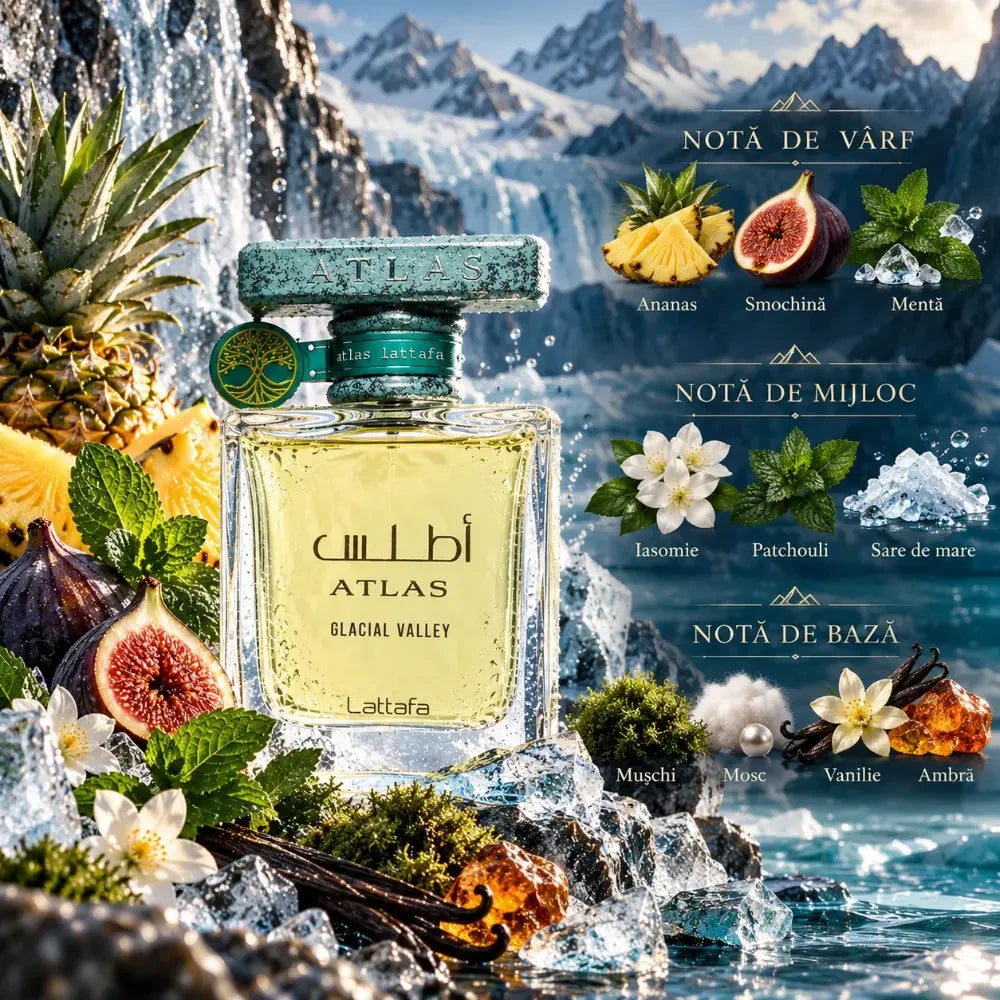Lattafa Atlas Glacial Valley parfum arabesc unisex, 55 ml, imaginea 2