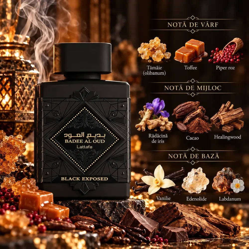 Lattafa Badee Al Oud Black Exposed parfum arabesc unisex, 100 ml, imaginea 2