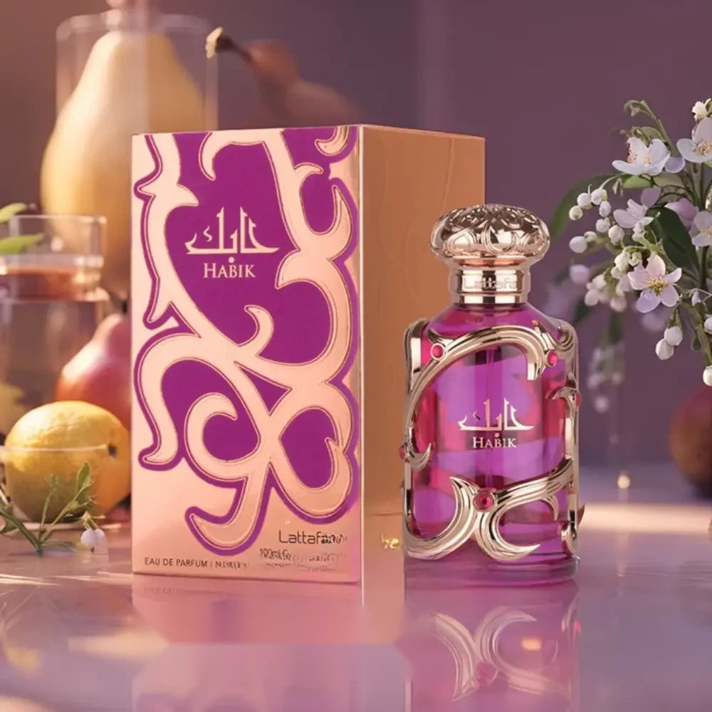 Lattafa Habik For Women parfum arabesc femei, 100 ml, flaconul în ambianță