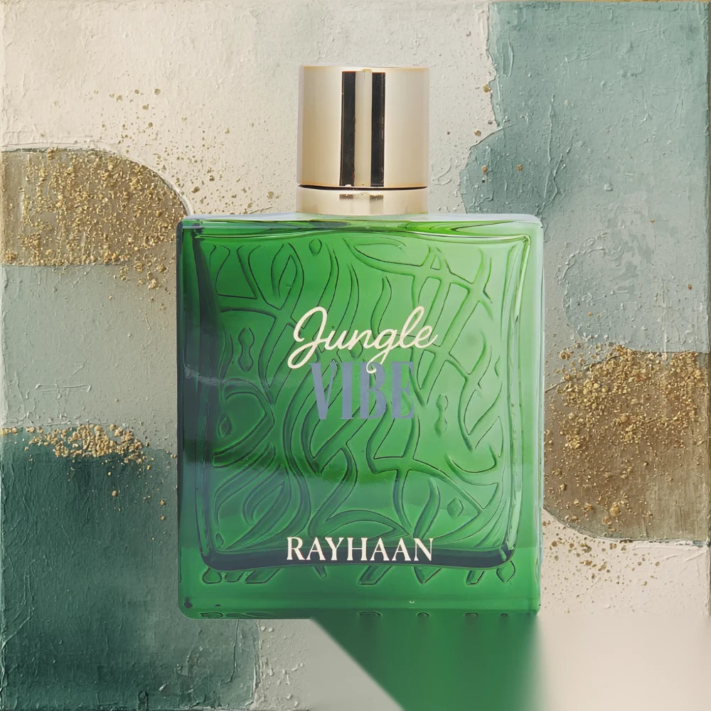 Rayhaan Jungle Vibe parfum arabesc bărbați, 100 ml, flaconul în ambianță