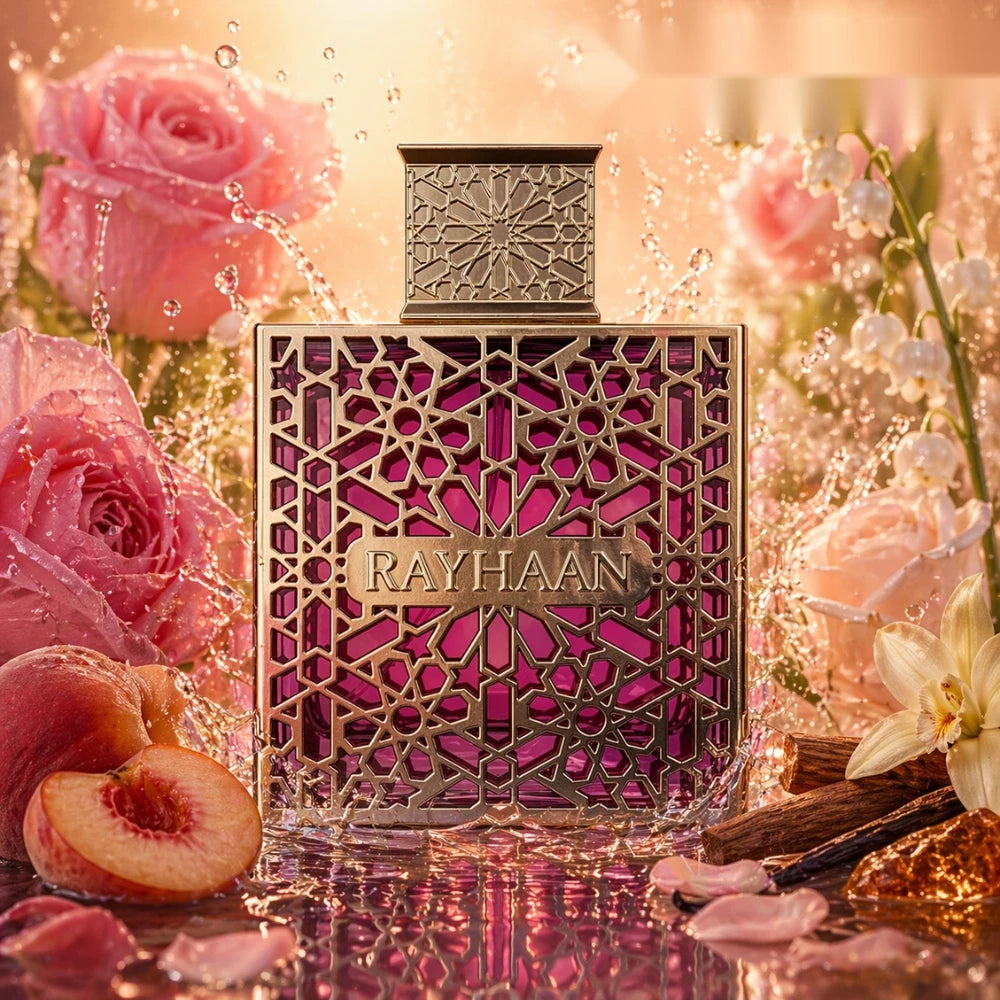Rayhaan Kiss parfum arabesc femei, 100 ml, flaconul în ambianță