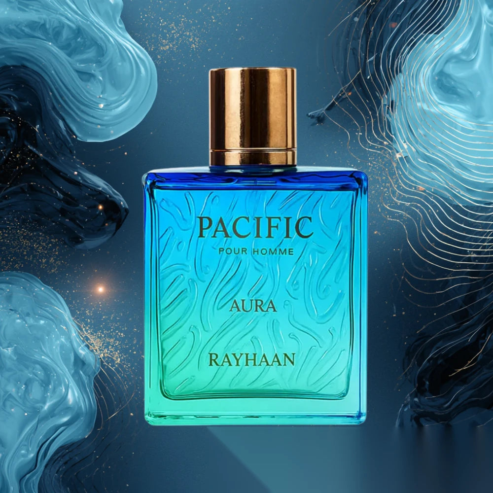 Rayhaan Pacific Aura parfum arabesc bărbați, 100 ml, flaconul în ambianță